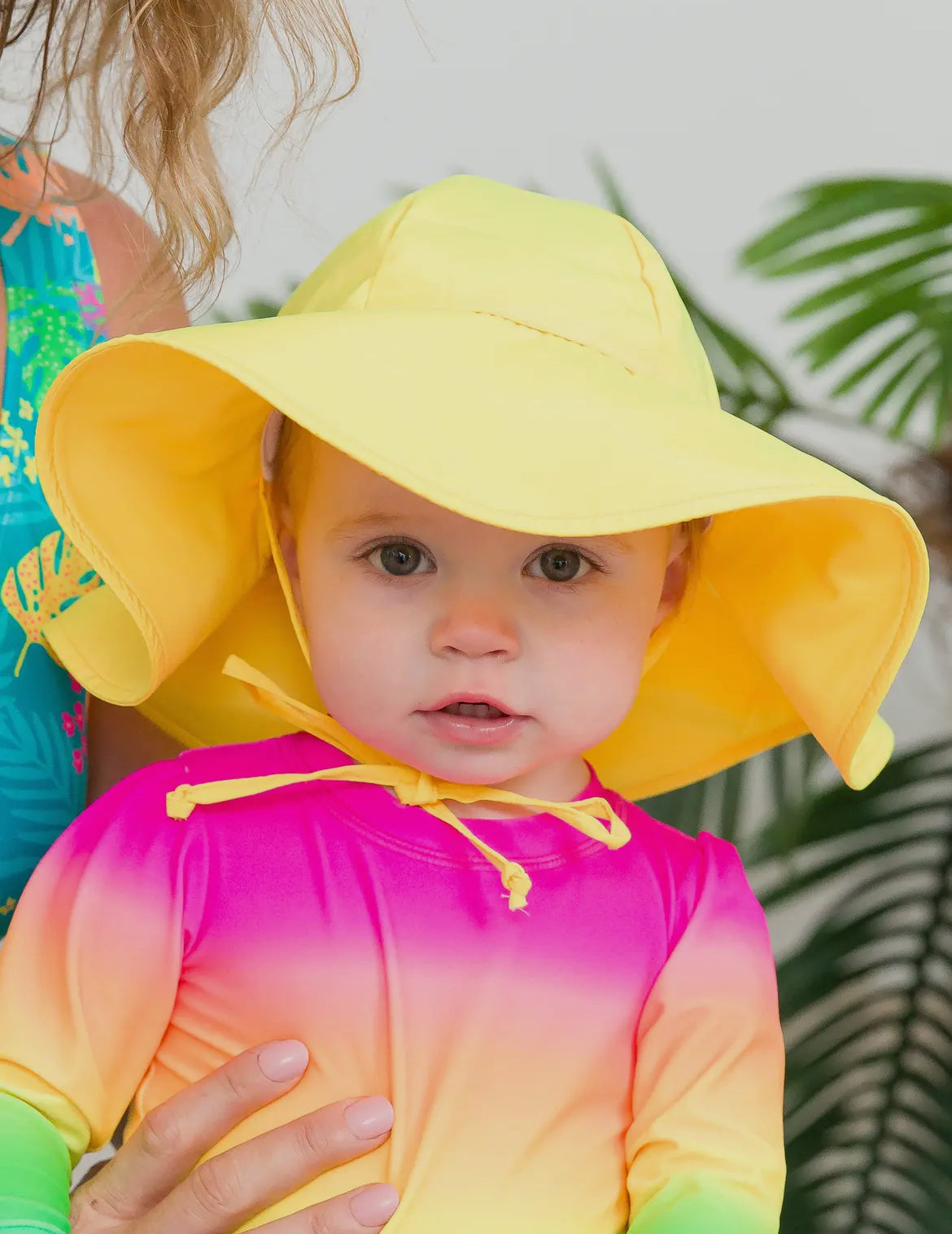 Kids Neon Yellow Sun Protective Hat