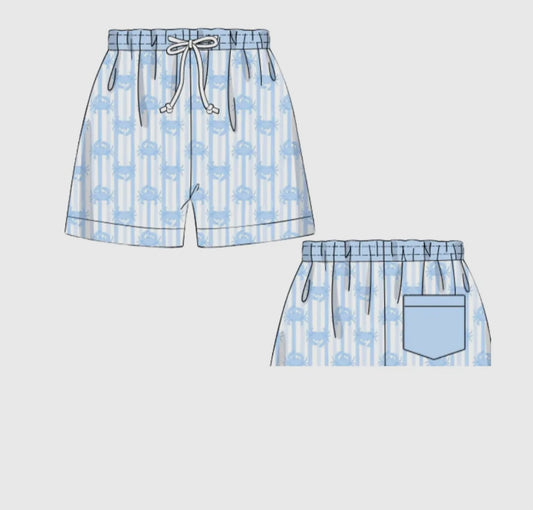 Boys Blue Crab Swim Trunks